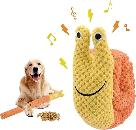 Juguete para Mascotas de Caracol, Juguetes de Peluche para Mascotas, Entrenamiento para Descomprimir Juguetes para Perros, Suministros para Mascotas Molares para Olfatear (Orange+Yellow)  