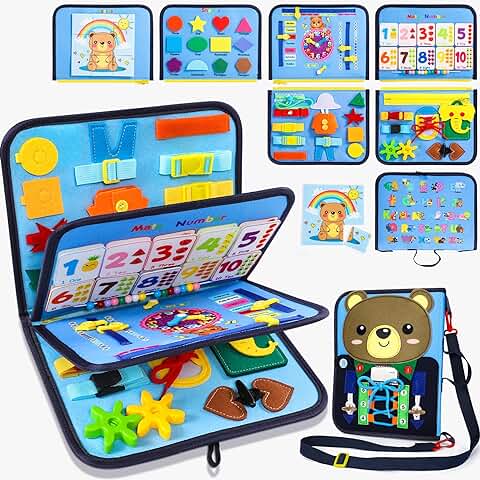 Juguetes Niños 2 3 Años - 8 en 1 Busy Board Montessori - Montessori 1 Año - Juegos Educativos Niños 2 3 4 5 Años - Juguetes Sensoriales Tablero Montessori - Regalo Niño  