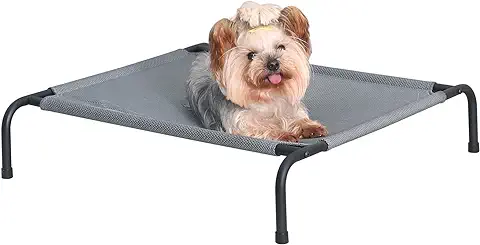 JUNSPOW Cama Elevada Refrescante para Mascotas, cama Grande para Perros, Sofá cama Elevada para Perros con Malla Transpirable Lavable y pies de goma Antideslizantes, cama de Camping para Perros  