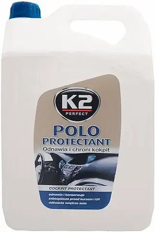 K2 - Polo Protectant - Limpia Salpicaderos Coche Acondicionador - Limpieza y Protección de Superficies - Apto En Plástico - Refresca el Interior de tu Automóvil - Protege Contra el Polvo - 5L  