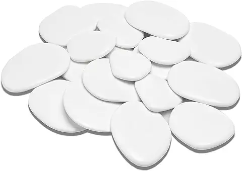 Kalapanta - Piedras Decorativas Blancas en Plástico Reciclado para Macetas, Pintura, Acuarios, Casa, Jardín, Fabricado en Italia (Talla L, Ø 5-8 cm, Aprox. 45 Piezas, Blanco)  