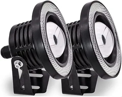 KATUR 2 Unids Alta Potencia 3.5 "Proyector Universal LED Blanco Luz de Niebla Blanca COB Halo Angel Anillos de Ojo DRL Bombillas de la Lámpara de Conducción  