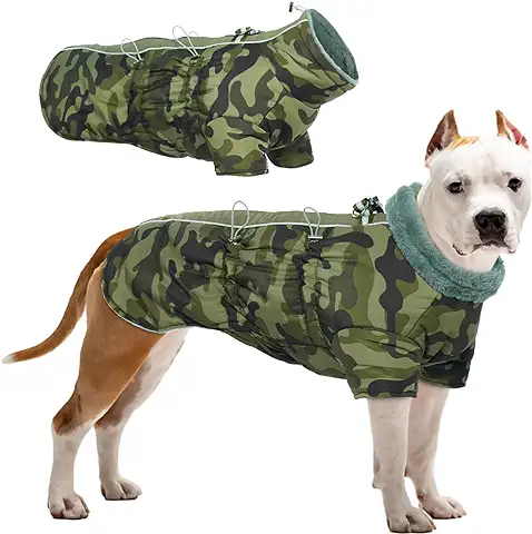 Katzinst Abrigo de Invierno para Perros, Abrigo Impermeable para Perros con Piernas, Chaqueta Reflectante para Perros con Protección Abdominal, ropa para Perros, Abrigo para Perros de Tamaño Mediano,  