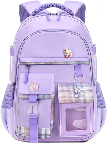 KEBEIXUAN Mochilas Escolares Lindas para Niñas Mochilas de Viaje Estéticas Ligeras para Niñas Mochilas para Niños de 6 a 12 Años  