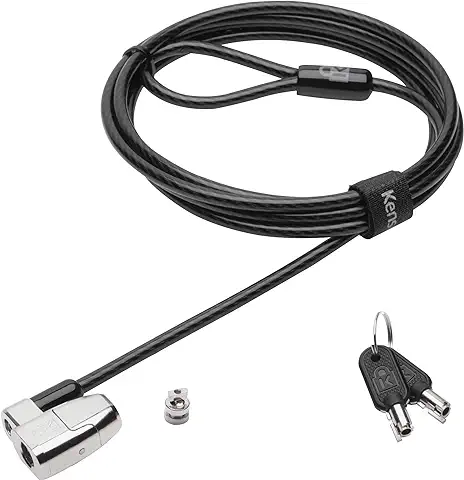 Kensington K64435WW - Candado Clicksafe 2.0 de para Portátiles con Llave y Cable de Acero al Carbono, Pivote y Giro de 1,8 m de Longitud, Gris  