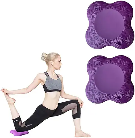 KGDUYC Esterilla Yoga,Yoga Mat,Yoga Accesorios,Esterilla Pilates,Estera de Soporte Plana Engrosada, Rodillera, Codera Portátil, Almohadilla para Rueda Abdominal (2 Pieza Púrpura)  