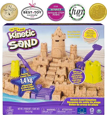 Kinetic Sand - Beach Sand Kingdom Playset with 3lbs of Beach Sand, for Ages 3 and Up  