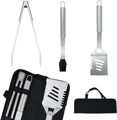 Kit de Barbacoa, Kit Barbacoa Profesional en Acero Inoxidable, Accesorios para Parilla, Utensilios para Barbacoa - con Bolsa Resistente, para Cocina, Horno, Chimenea  