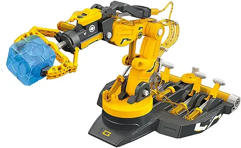 Kit de Brazo de Robot Hidráulico, Brazo de Robot Hidráulico 3 en 1, Kit de Brazo de Robot Hidráulico de Ensamblaje DIY (102 Amarillo)  