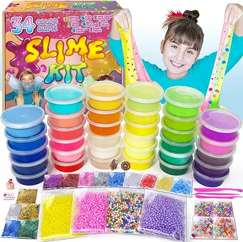 Kit de Slime DIY, Jumbo Slime Party Favors , Crystal Slime Making, Regalos de Manualidades para Niños de 6-12 Años  