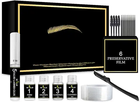 Kit Laminación de Pestañas y Cejas 2 en 1, JasCherry Kit Elevación Cejas Profesional, Permanente de Cejas de Bricolaje para Cejas más Completas y Gruesas, Larga Duración 8 Semanas  