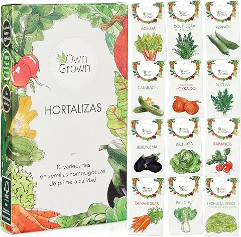 Kit Semillas Verduras: 12 Variedades de Semillas de Hortalizas para Plantar – Semillas Huerto – Semillas Verduras – Tomate, Lechuga – OwnGrown Plantas  