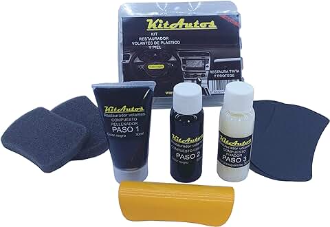 KITAUTOS kivp Kit Restaurador Volantes De Piel Y Plastico Color Negro  