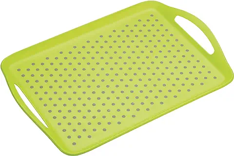 Kitchencraft Colourworks – Bandeja de Plástico Antideslizante, Verde, 41 x 28,5 cm, 16 x 2,54 cm  