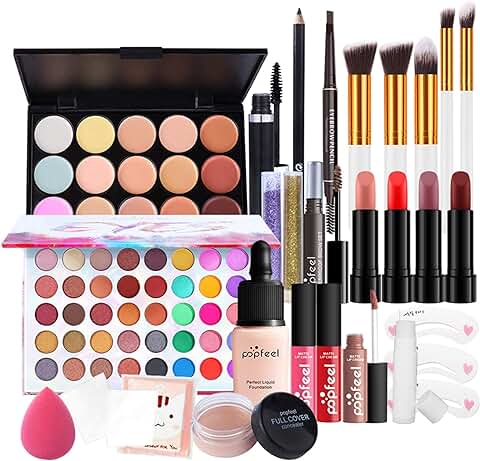 Kits de Maquillaje, Set de Cosméticos Todo en Uno, Set de Regalo de Maquillaje Kit de Inicio Completo con Sombras de Ojos, Lápiz Labial, Kit de Cosméticos para Niñas Mujeres#1  