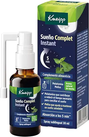 Kneipp Sueño Complet Instant, Tranquilizante Natural para Dormir, Spray Sublingual con Melatonina y Melisa, Ayuda a Conciliar y Mantener el Sueño, Efecto Relajante, Rápida Absorción, 30ml  