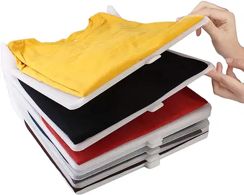 Koarbi Organizador de Camisetas, Ropa, Armario. Resistente y Reciclable. Antihumedad y Antiarrugas. Organiza Camisas, Cajoneras, Estanterías, Armarios. Pack de 10  