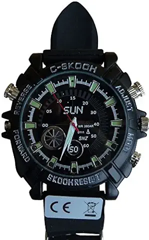 KOBERT GOODS K34 Cámara de Vigilancia Full HD Camuflada en un Reloj de Pulsera Recargable, mini Cámara Oculta con Función de Carga USB, Grabación de Larga Duración, Visión Nocturna y Sonido IR de 32 GB y Grabación de Vídeo  