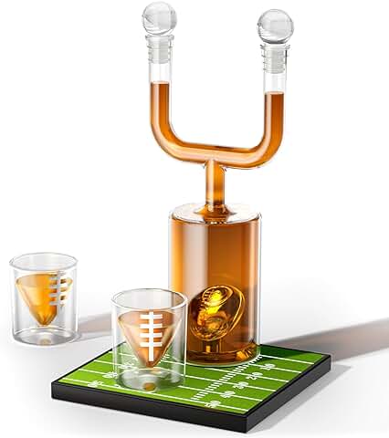 Kollea - Juego de Decantador de Whisky de Fútbol con Vasos de Regalo para Hombres, Decantador Personalizado para Licor, Tequila, Bourbon, Regalo único de Cumpleaños de Navidad para Hombres, Hermano,  