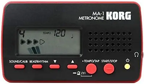 Korg MA-1BKRD - Metrónomo Compacto (C4 - B4, 1 a 9 Tiempos), Color Negro y azul  