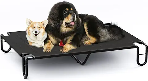 KORIMEFA Cama Elevada para Mascotas Cama Elevada para Perro Transpirable e Impermeable Textilene Mesh para Uso en Interiores y Exteriores (XL)  