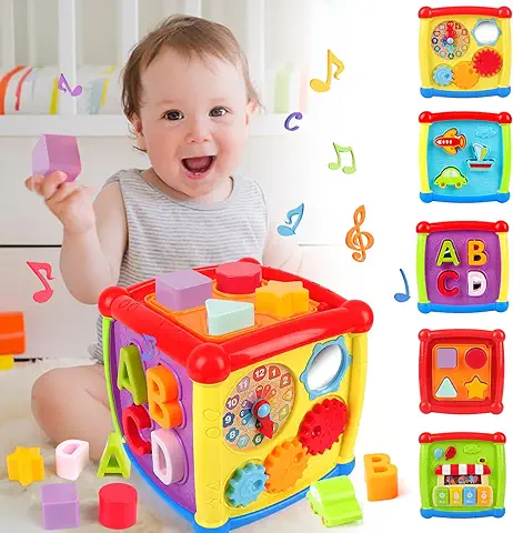 Kramow Juguete Educativo para Bebés de 1 y 2 Años, Centro de Actividades Musical con Sonidos y Luces, Juguetes Interactivos para el Desarrollo Infantil  