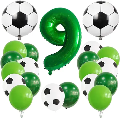 Ksopsdey Globo de Fútbol para Cumpleaños de Niños, Accesorios de Fiesta Temática de Fútbol, 9º Cumpleaños Infantil, Fiesta Temática, Decoración, Globo de Lámina  