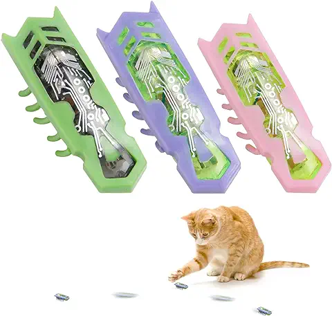 KUCKUCKI 3 Juguetes para Gatos Insectos, Interactivo Durable Juguetes Gatitos, Juguetes Gatos Interactivo Ratóns (múltiples Colores)  