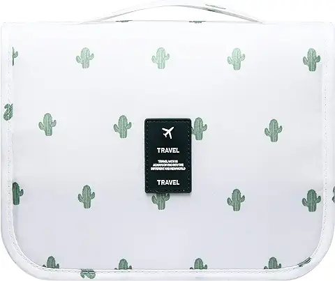 Kulturtasche zum Aufhängen GEEADNB Faltbarer Reise Kulturbeutel Kosmetiktasche für Herren und Damen Tragbar Waterproof Waschtasche Make up Taschen Organizer, Cactuus., Clásico  