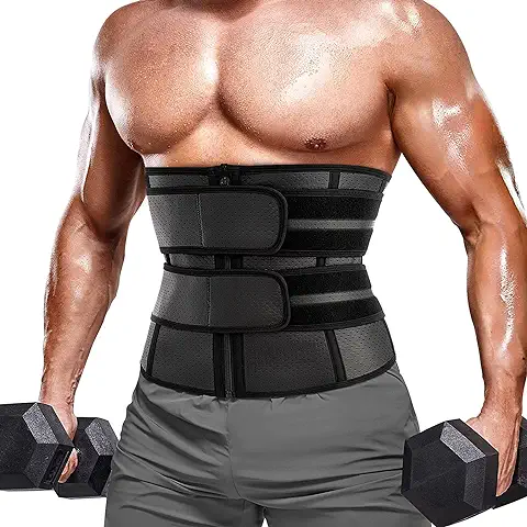 KUMAYES Fajas Reductoras Adelgazantes Hombre Faja Lumbar Abdominal Cinturón Neopreno Sauna para Fitness Deporte  