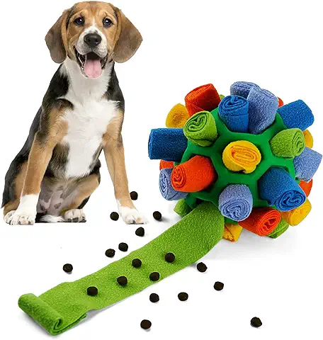 Larimuer Pelota de Olfateo para Perros, Alfombra de Olfateo, Juguete Interactivo para Perros, Juguete Portátil para Mascotas, Juguete para Perros Pequeños y Medianos (Verde y Arcoíris)  