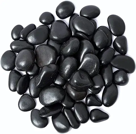 LATERN 1KG Guijarros Naturales, Piedras de Río Pulidas Negras Guijarros Decorativos Rocas de Rio para Plantas de Bambú, Peceras, Rellenos de Jarrones, Jardín de Hadas, Decoración de Acuarios  