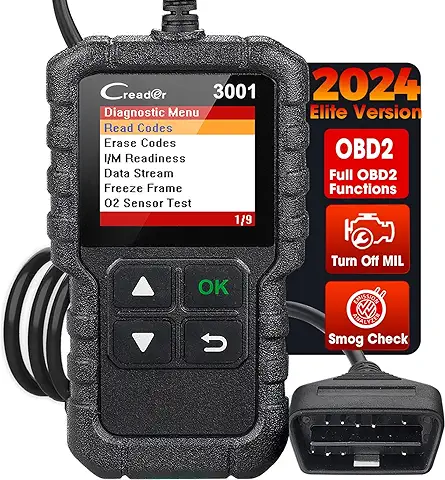 LAUNCH - Máquina de Diagnosis Creader 3001 OBD2, para Vehículos, para el Control de la luz de Avería del Motor, el Sistema de Sensores O2 y el OBD, Lector de Código, Herramienta de Escaneo  