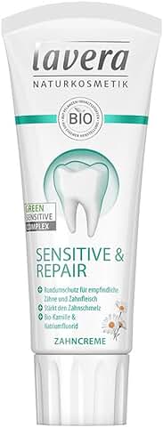 Lavera - Dentífrico para Dientes Sensibles, Camomila Orgánica y Fluoruro de Sodio, apto para Veganos, Cuidado Orgánico de la Piel, Cosméticos Naturales e Innovadores, para el Cuidado de los Dientes, 75 ml  