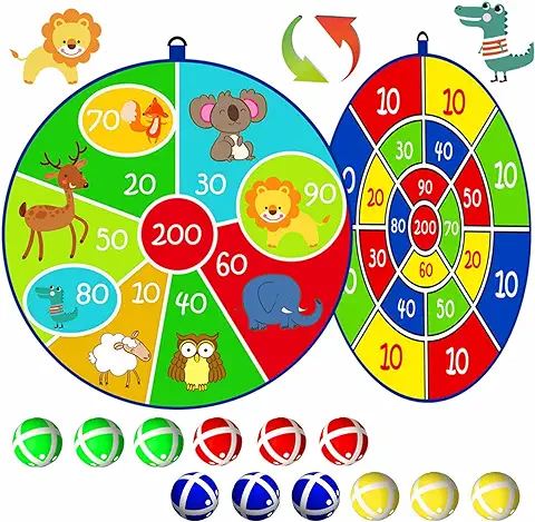 Lbsel 25.5" Tablero de Dardos Grande para Niños Con,Juego de Mesa,Juegos de Niños,Juego de Fiesta Divertido para Deportes de Interior/Exterior para 3-12 Años, Regalos para Niños y Niñas(65cm)  