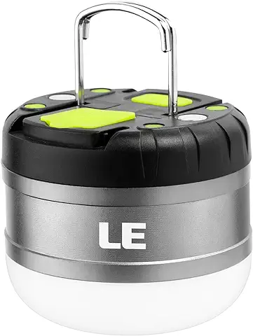 LE Luz de Cámping Portátil, Linterna de Camping LED Recargable, 280 Lumen 3 Modos, Lámpara para Tienda, Luz de Trabajo Resistente al Agua para Emergencias, Cortes de Energía, Pesca, Senderismo y más  