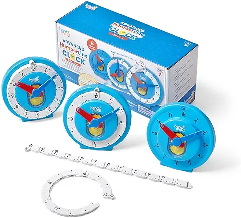 Learning Resources 93410 Advanced NUMBERLINE - Reloj (6 Unidades), Multicolor  