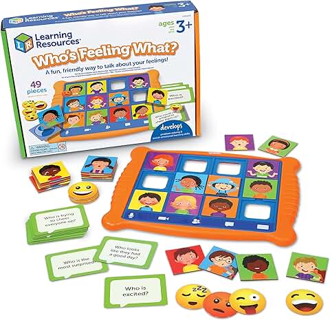 Learning Resources-¿ Cómo se Siente Cada Aprendizaje Social y Emocional, Comunicación para Niños, Sentimientos, Juego Infantil para Aprender Las Emociones, 49 Piezas, 3+ Años, Multicolor (LER6374)  