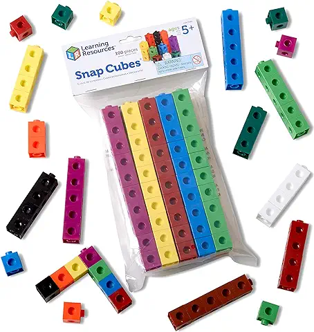 Learning Resources Cubos Encajables Snap Cubes (Set de 100), Policubos para Matemáticas para Niños, Manipulativos de Matemáticas para Contar, Bloques Multibase, 5 Años  