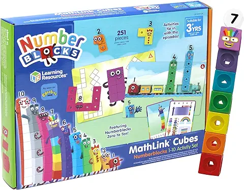 Learning Resources Set de Actividades con Numberblocks Cubos MathLink del 1 al 10, Aprendizaje de Matemáticas para Edades Tempranas, Construye, Aprende y Juega en el Aula y Casa, Niños de 3+ Años  