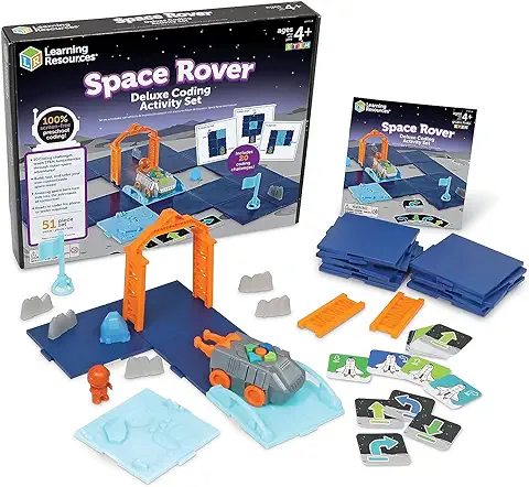 Learning Resources- Set Deluxe de Actividades Vehículo de Exploración Espacial, 51 Piezas, 4+ Años, Programación Codificar, Niños, Stem, Aula, Espacio, Juguetes de Astronautas (LER3114)  