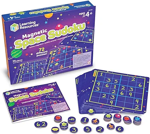 Learning Resources Sudoku Espacial Magnético, Juego de Ingenio, 72 Fichas, 4+ Años  