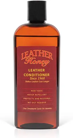 Leather Honey Acondicionador para Cuero - Acondicionador Premium Desde 1968 para Ropa de Cuero, Muebles, Interiores de Automóviles, Zapatos, Bolsos y Accesorios, sin Tóxicos y Hecho en USA  