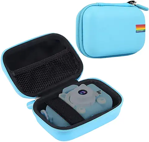 Leayjeen Funda Protectora para Cámara Infantil Compatible con ASTGMI/SeHeTop/Gofunly/Hangrui/Goopow/ZHUTA/BaFuland, Navidad Cumpleaño Regalos para de 3-12 Años (Solo Funda) Azul  