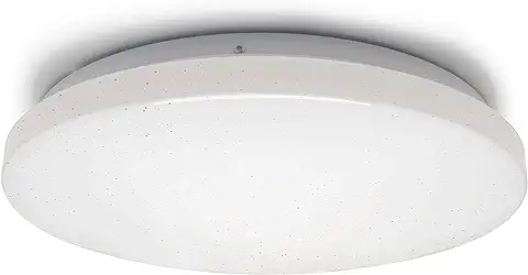 LED Universum Lámpara de Techo con Cielo Estrellado y Efecto de Brillo, CCT, Redonda, 31 x 5,5 cm, Blanca, Mate, 1080 lm, 18 W, IP20, V-TAC, para Salón, Dormitorio, Habitación de los Niños  