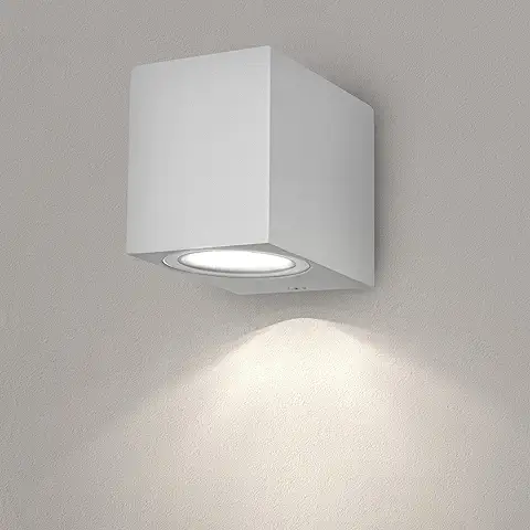 Ledvion Hydra - Lámpara de Pared LED para Exteriores con Forma de Cubo, para GU10 Hacia Abajo, Lámpara de Pared Exterior, IP54  