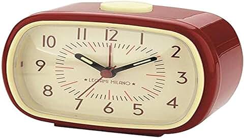 LEGAMI - Reloj Despertador Vintage con Alarma, Color rojo  