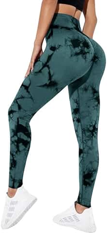 Leggins Deportivos Mujer Push Up Cintura Alta Elástico Mallas Anticeluliticos Tie Dye Sin Costuras Opaco Scrunch Butt Leggings para Yoga Gimnasio Pilates  