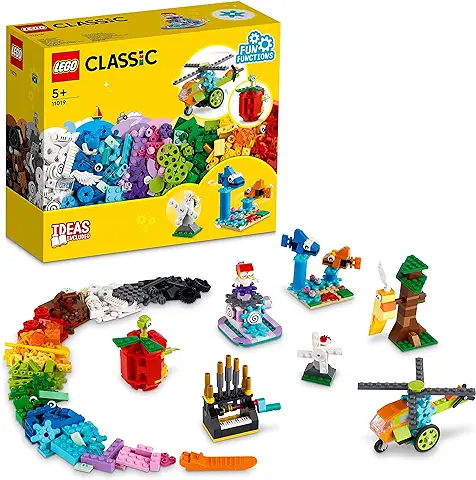 LEGO 11019 Classic Ladrillos y Funciones, Juego de Construcción, 7 Ideas de Mini Figuras Móviles, Helicóptero de Juguete, Regalo para Niños de 5 Años o Más  