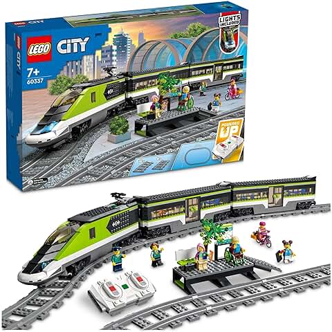 LEGO 60337 City Tren de Pasajeros de Alta Velocidad, Juguete, Vehículo Teledirigido para Niños de 7 Años o Más con Luces y Vías, Idea de Regalo  